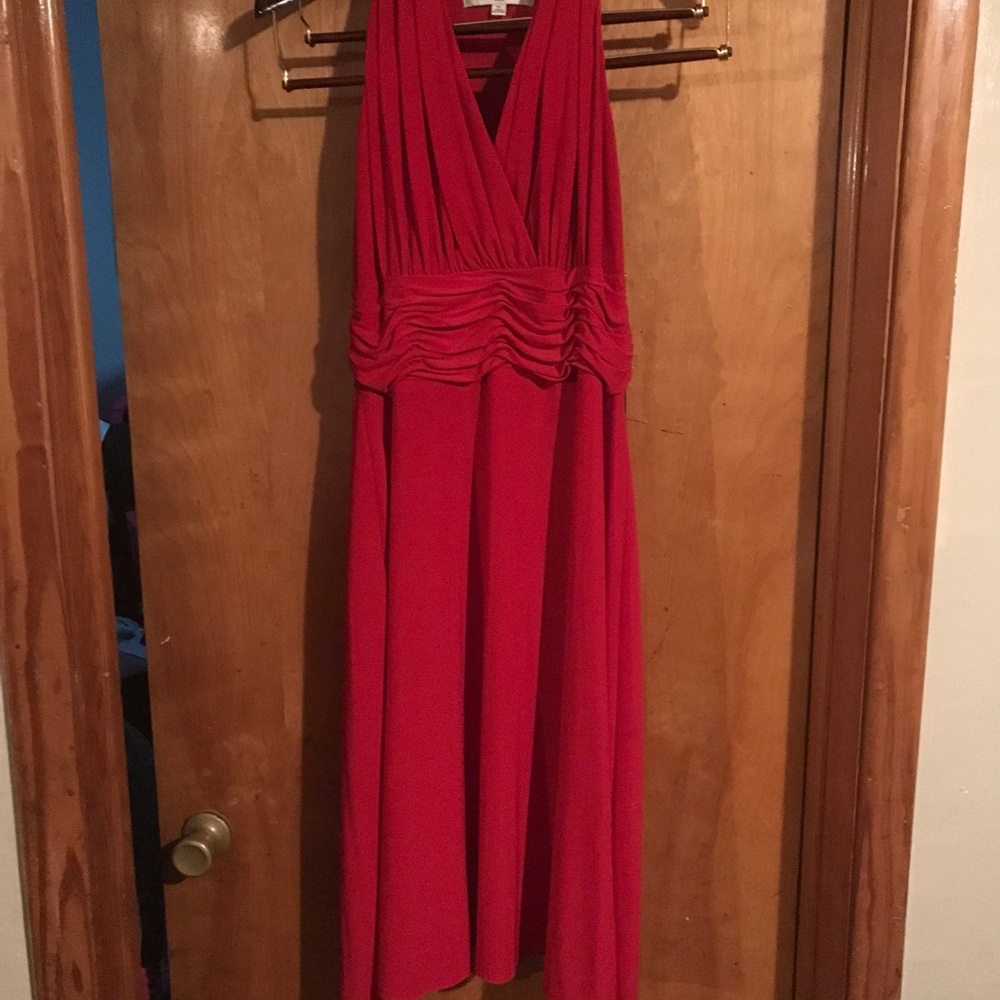 Evan Picone Red Party Halter Dress