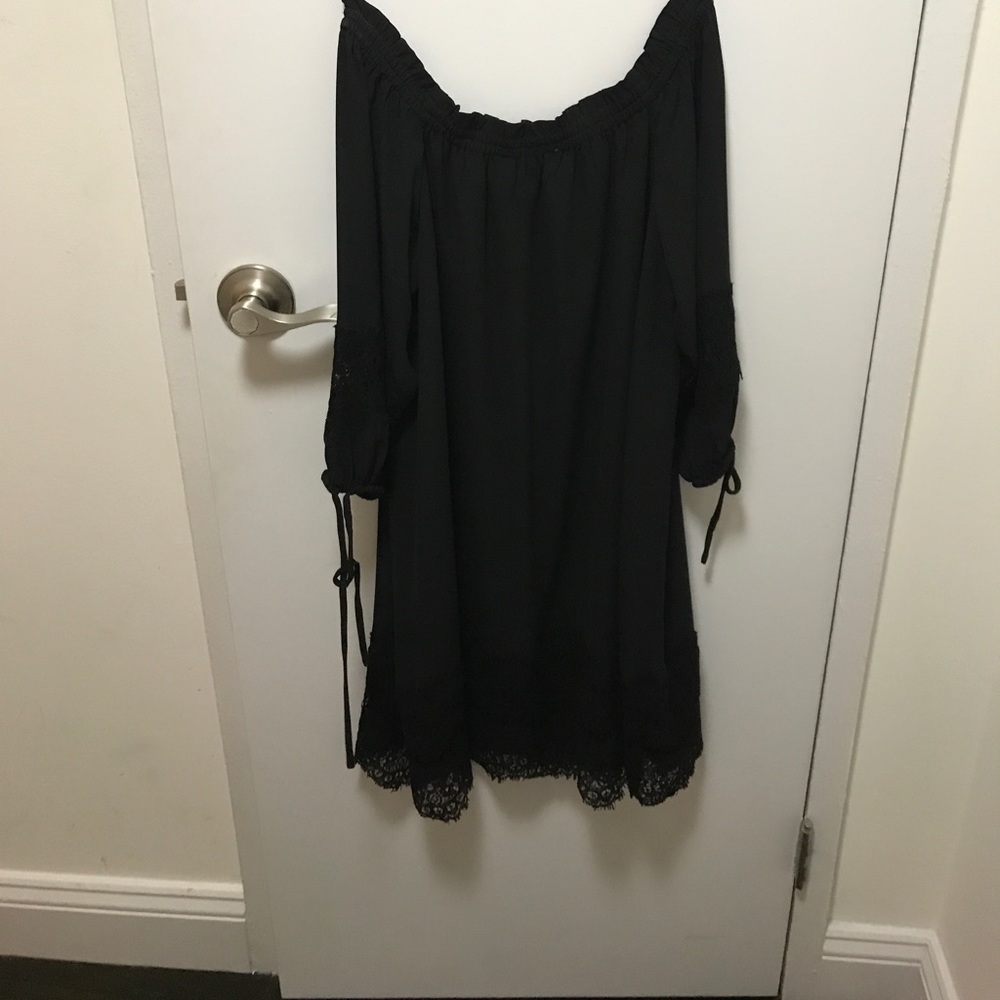 Loft black off the shoulder dress xxsp