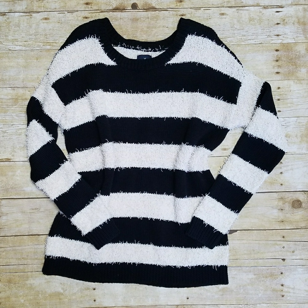 AEO Boyfriend Oversized Striped Sweater Top