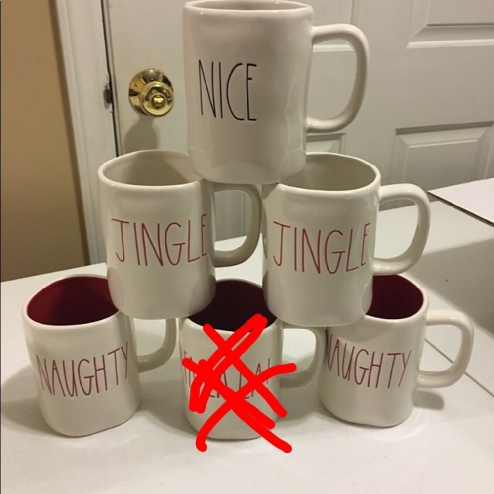 Rae Dunn Christmas Mugs Naughty, Jingle, Nice,Fala