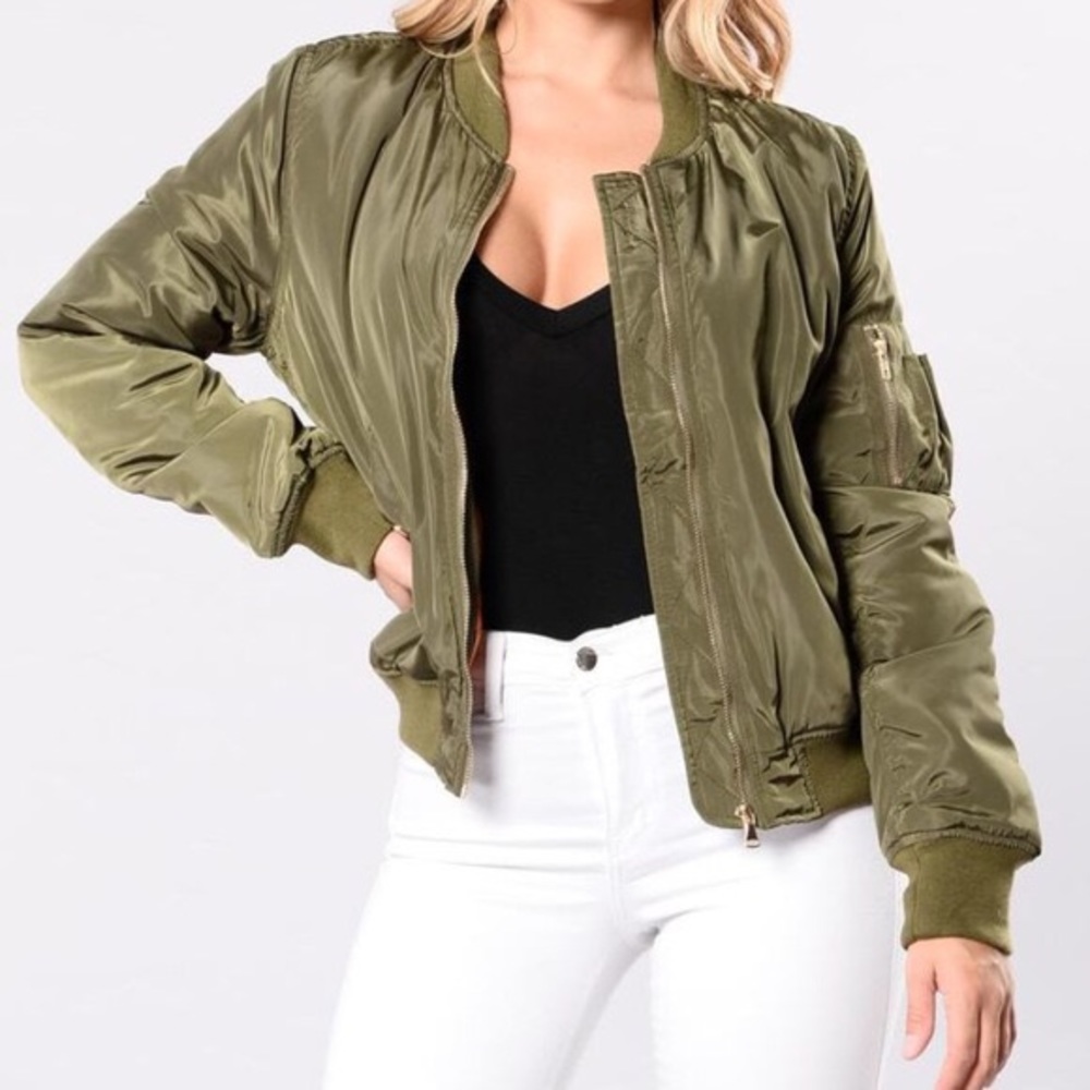 Green bomber jacket