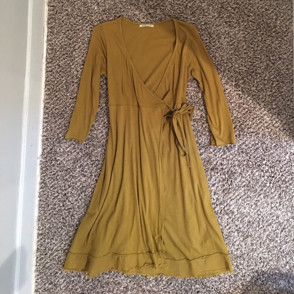 Olive green wrap dress