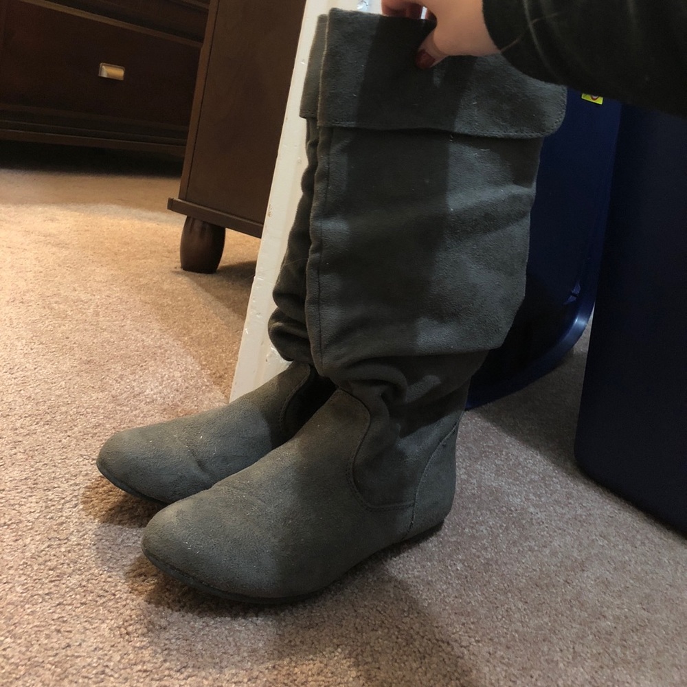 Cute gray suede boots