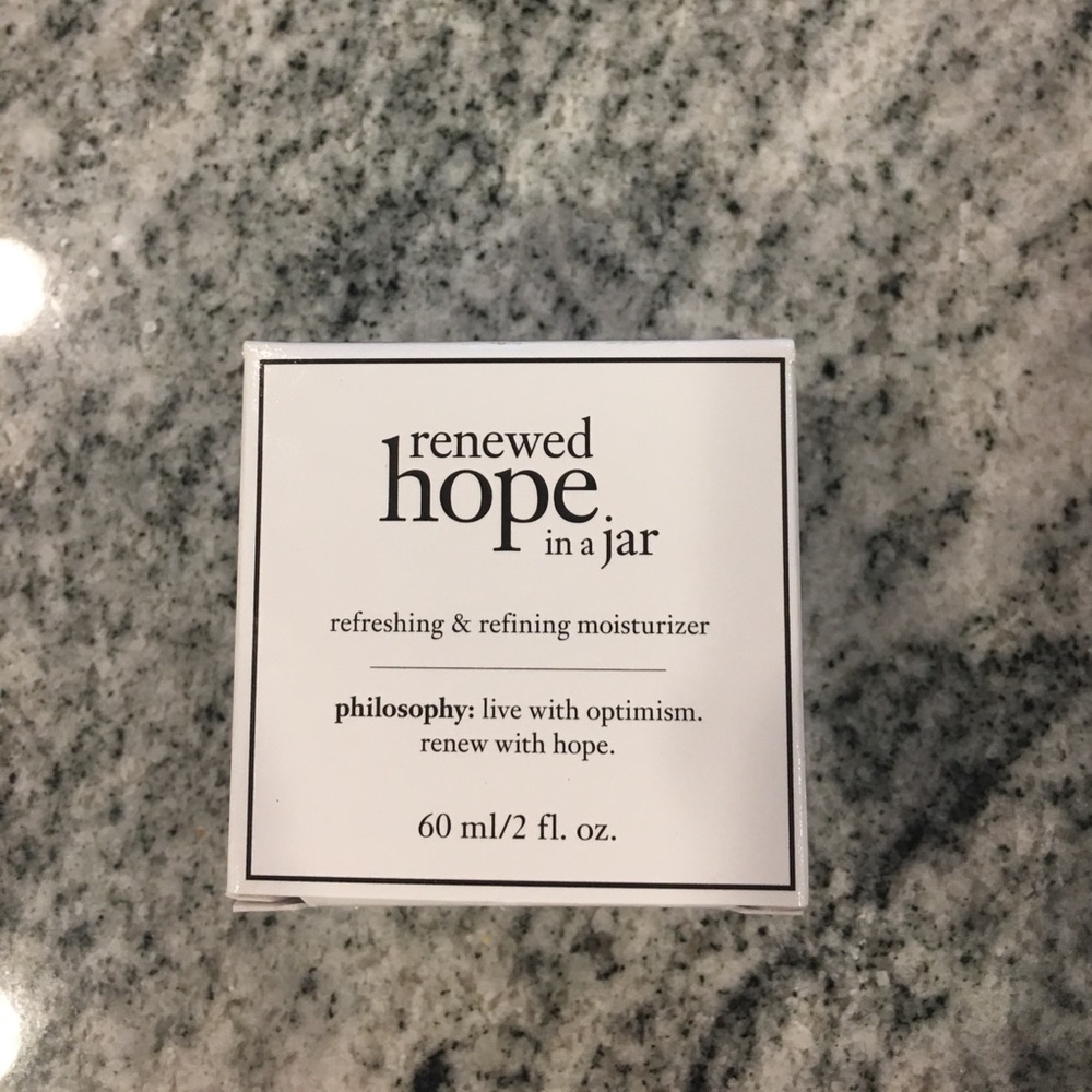 Philosophy renews hope in a jar. Moisturizer