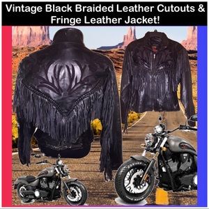 VTG Cool Leather Fringe & Cutout Motorcycle Jacket VTG Cool Leather Fringe & Cutout Motorcycle Jacket