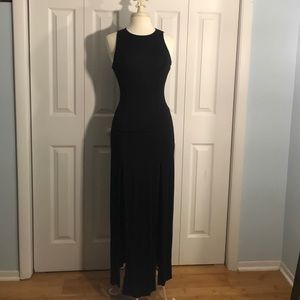 Black Maxi High Slits Dress