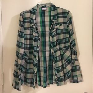 Columbia plaid button down