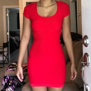 Red short sleeve fitted mini dress Red short sleeve fitted mini dress