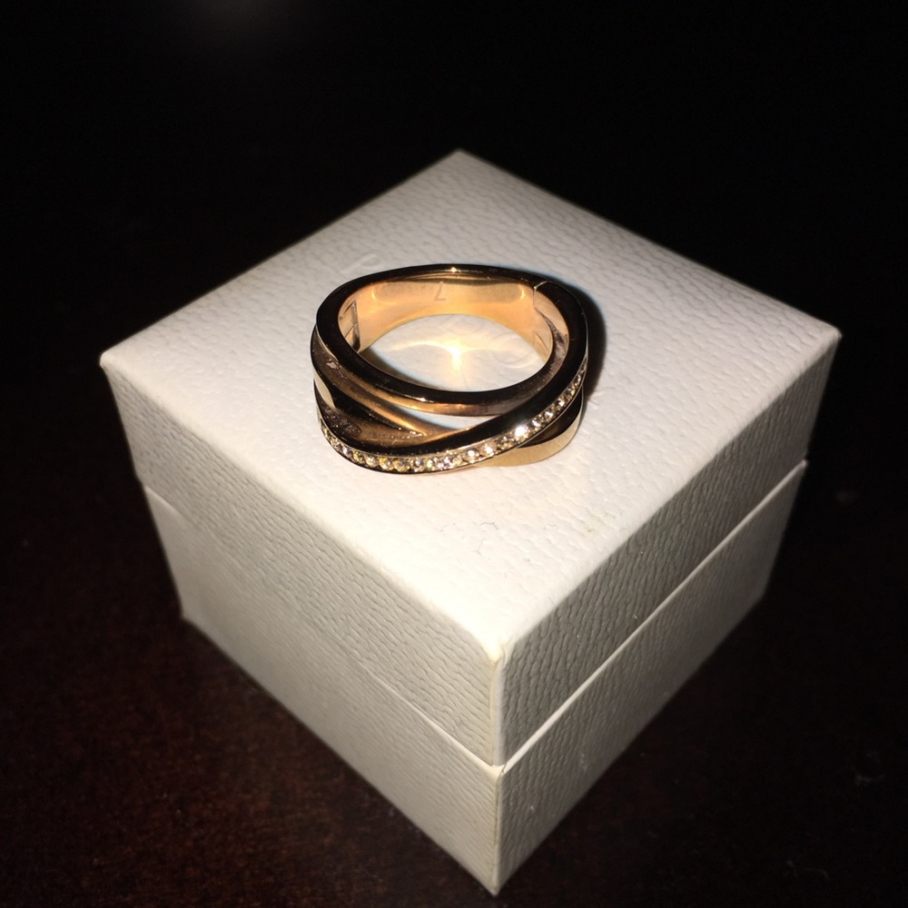 Michael Kors Rose Gold 3 Loop Ring with Diamonds