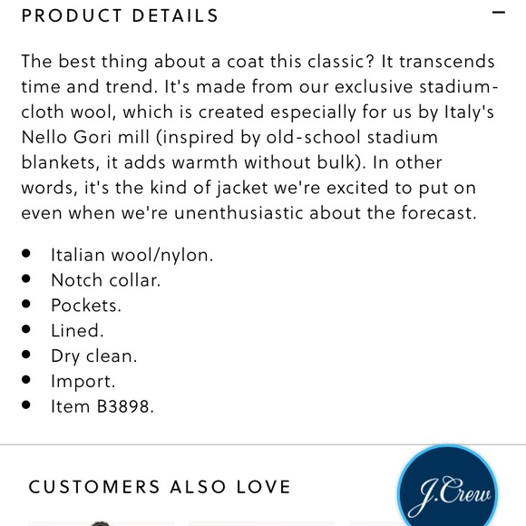 ❌SOLD ❌ J. Crew Stadium Cloth Topcoat size 8 - Picture 4 of 8