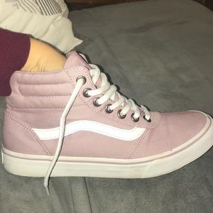 Unique pink colored hightop Vans. Only warn once!