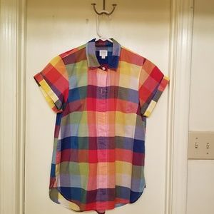 J. Crew plaid 3/4 button up