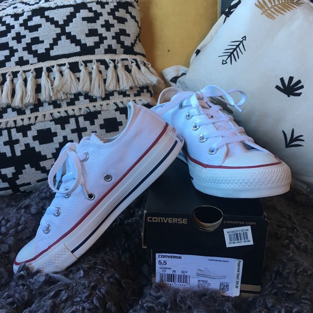 White Low-Top Converse | NEW IN BOX