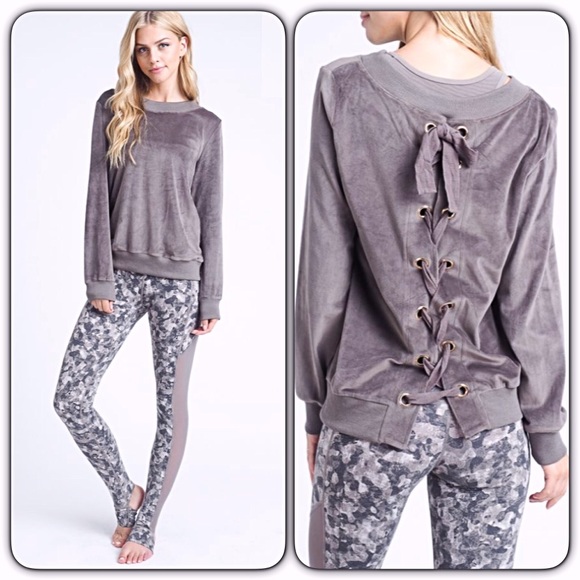 Stunning Softest Sweatshirt Ever LaceUp Back sold - Picture 2 of 6