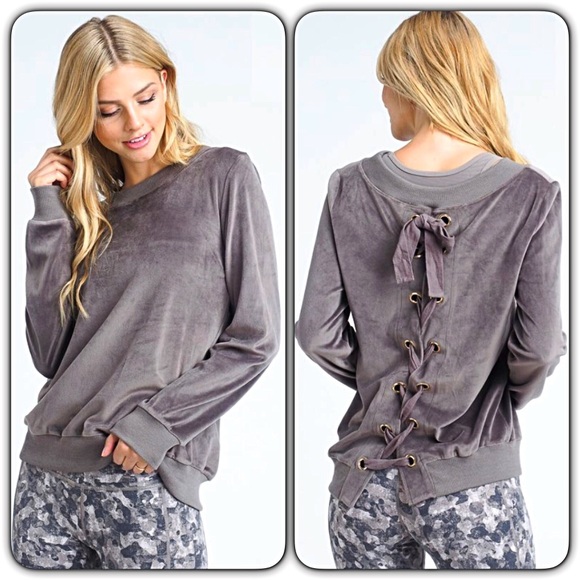 Stunning Softest Sweatshirt Ever LaceUp Back sold - Picture 3 of 6