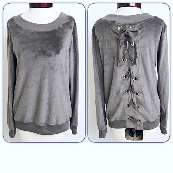 Stunning Softest Sweatshirt Ever LaceUp Back sold - Picture 4 of 6