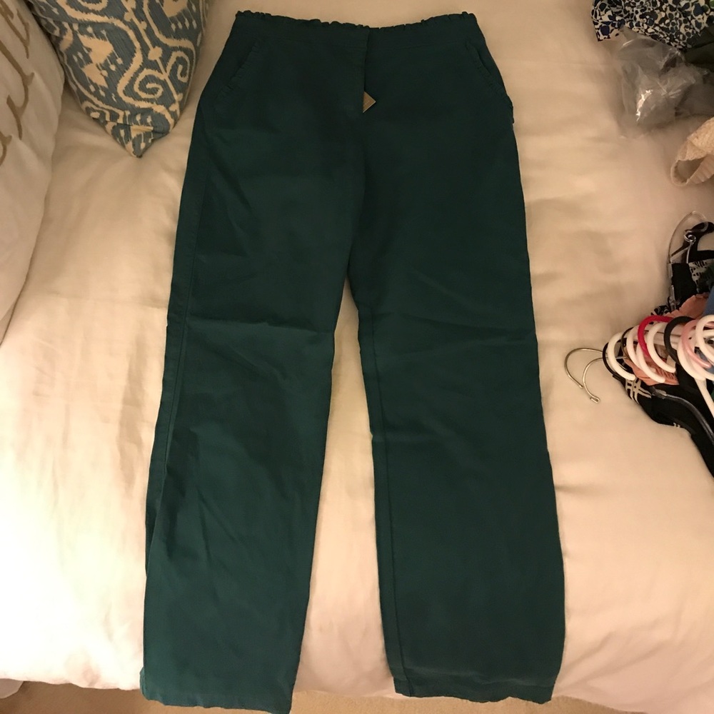 J.Crew tall cropped ruffle chino pant