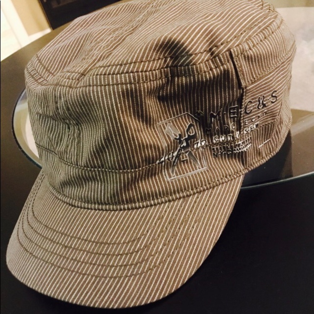 Pinstripped Brown and white Hat