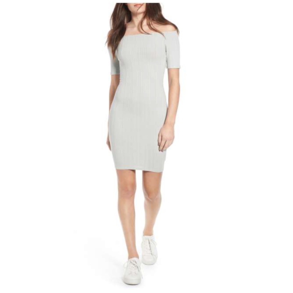 Off the shoulder body con dress