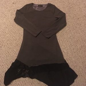 Brown and Lace Sweater Dress