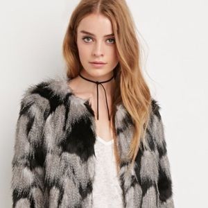 *Re-Listed* NWT F21 Grey/Black Faux Fur Coat *Re-Listed* NWT F21 Grey/Black Faux Fur Coat