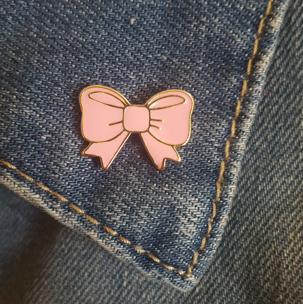 Dainty Enamel Bow Pin