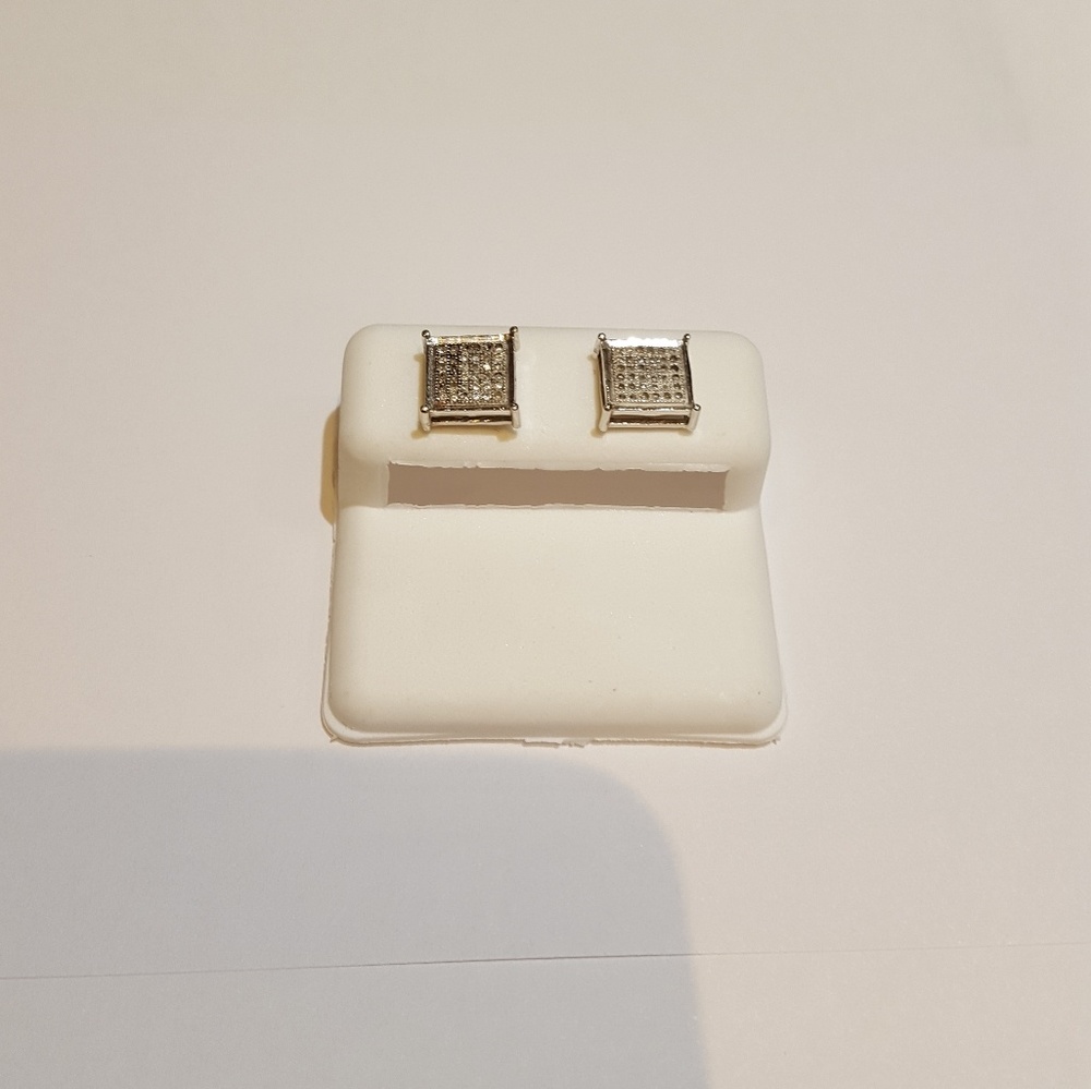 10K men's diamond earrings 0.33CT