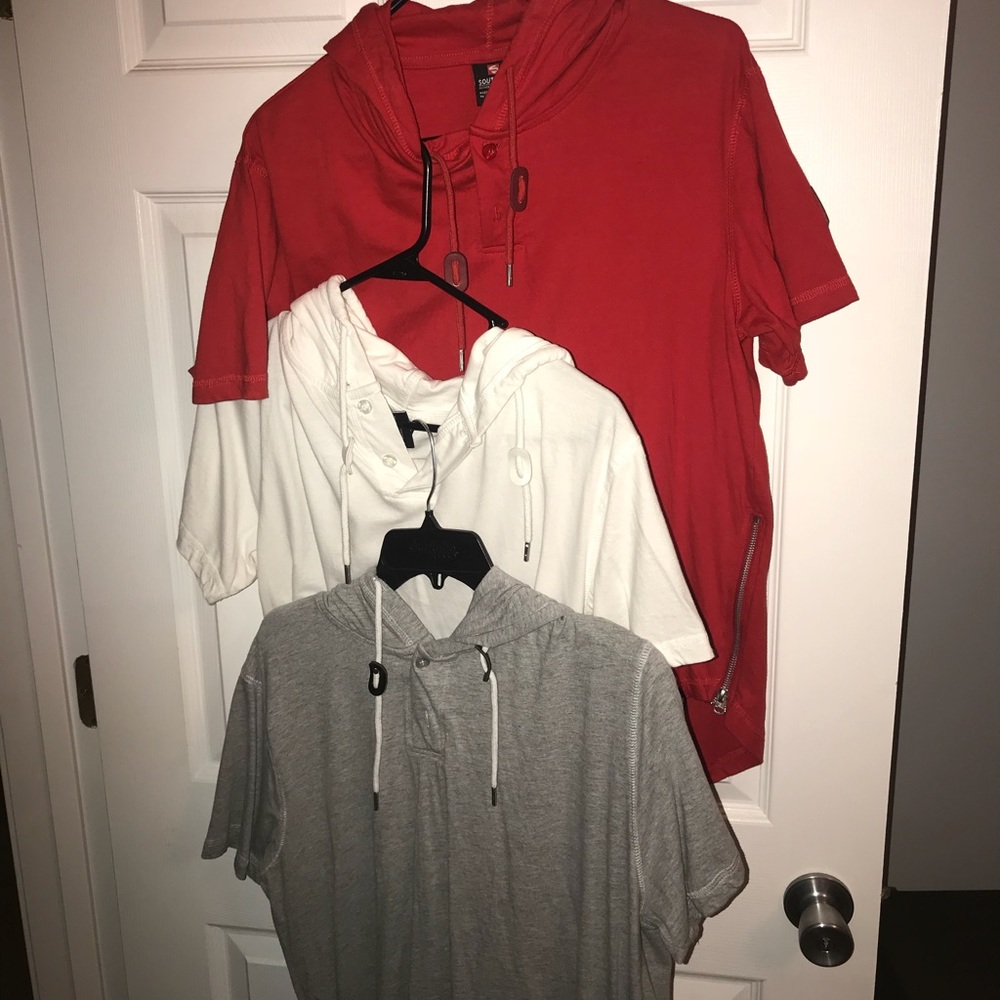 Group of hooded shirts