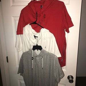 Group of hooded shirts