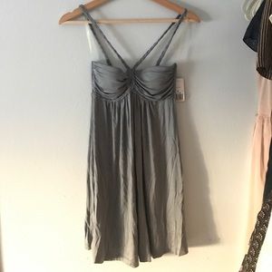 Grey Jersey Dress with Braided Straps Grey Jersey Dress with Braided Straps
