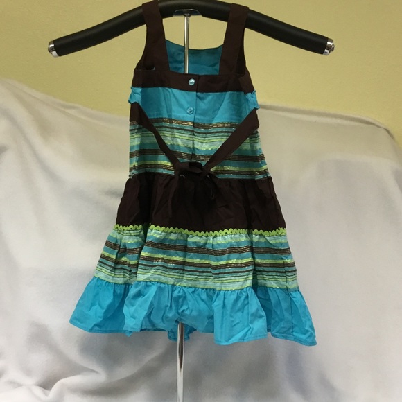 Youngland Girls Brown & Aqua Sundress Size 5 New - Picture 3 of 5
