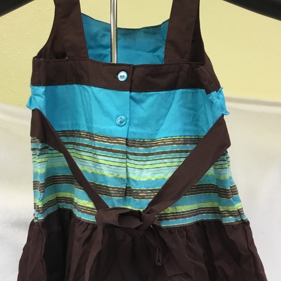 Youngland Girls Brown & Aqua Sundress Size 5 New - Picture 4 of 5