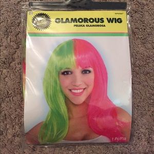 BOGO Neon Pink & Green Wig Halloween