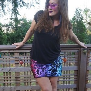 Sequined Mini Skirt MULTI