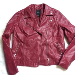 Forever 21 Red Maroon Leather Jacket Forever 21 Red Maroon Leather Jacket