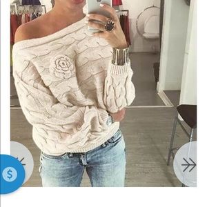 Military Hippie Coming Up Roses Sweater 