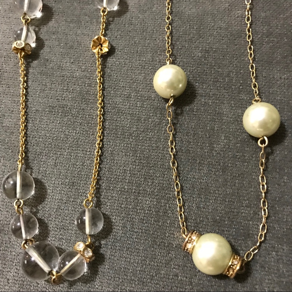 🚫 SOLD SET OF 2! JCrew long beaded gold necklaces