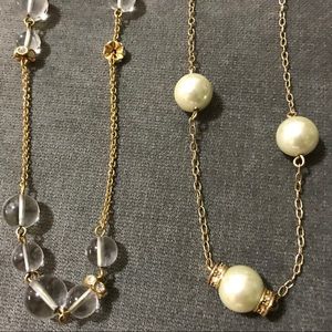 🚫 SOLD SET OF 2! JCrew long beaded gold necklaces