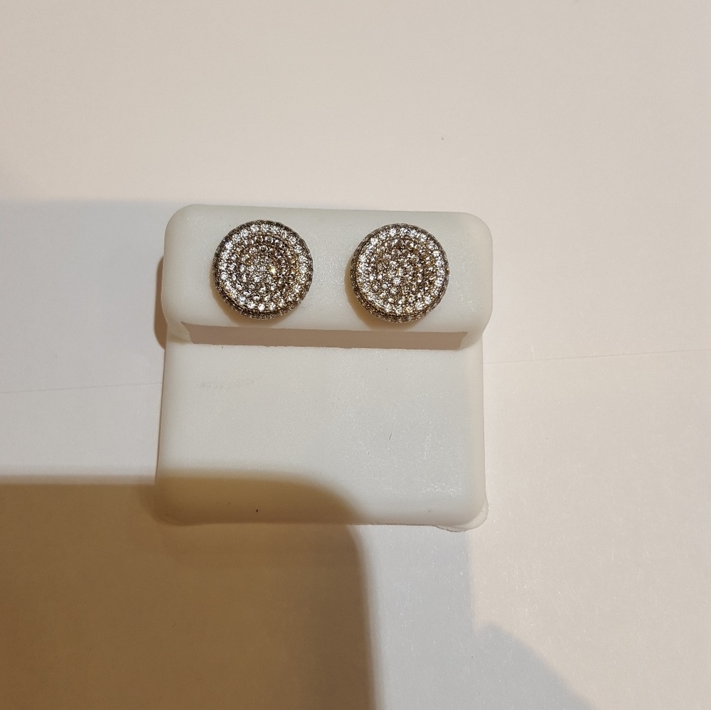 Sterling Silver diamond screw backs