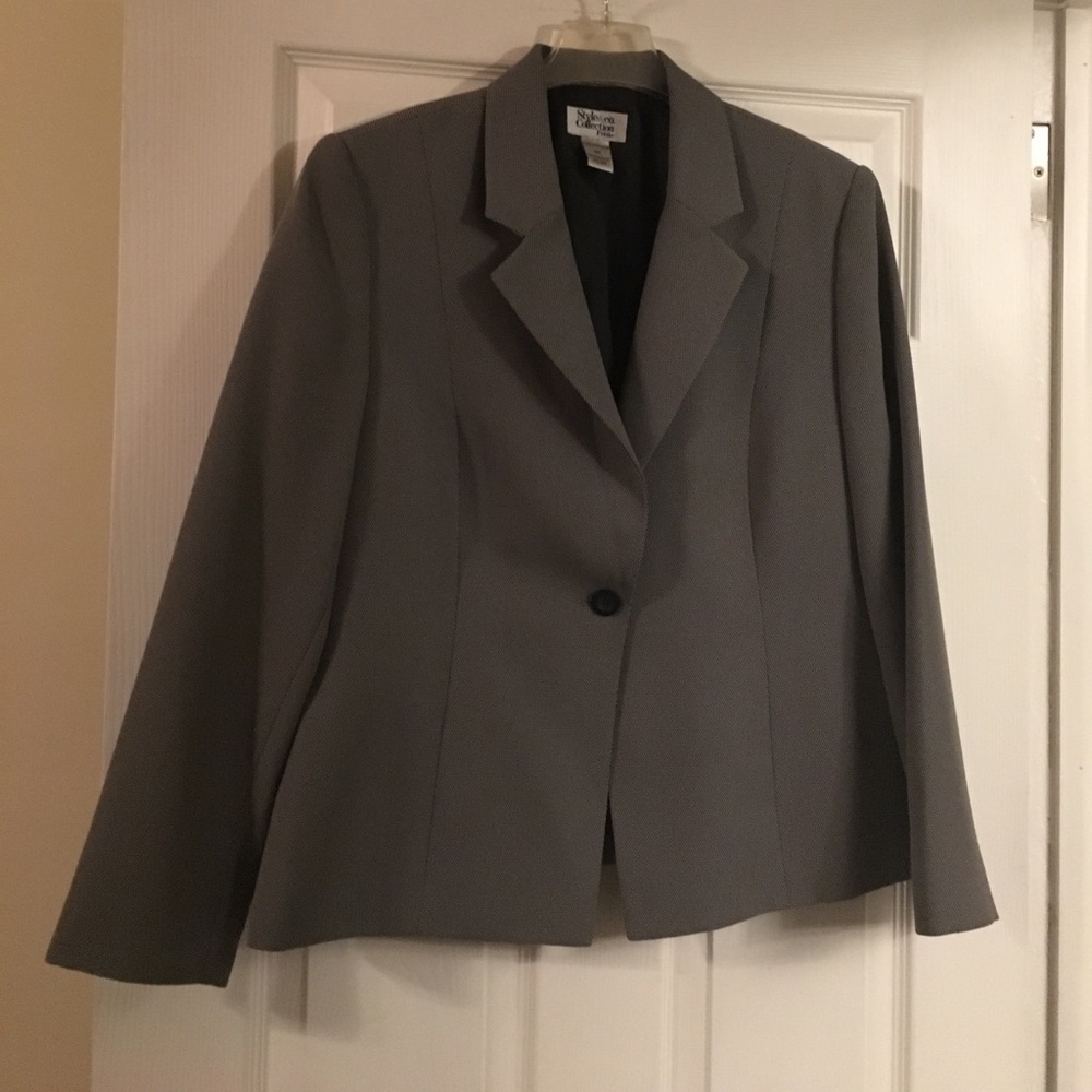 Black and white suit jacket