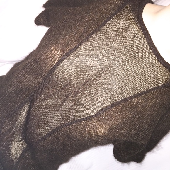 Sexy Extē Sweater Top Italy fuzzy sheer boho - Picture 1 of 8