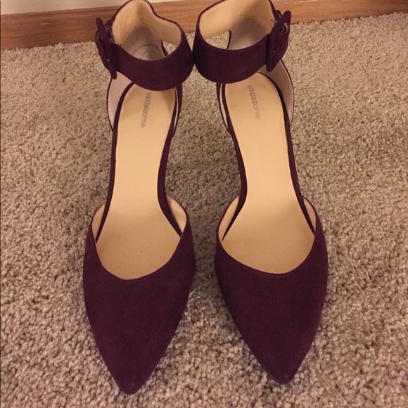 Liz Claiborne Shoes - Wine Faux Suede Heels
