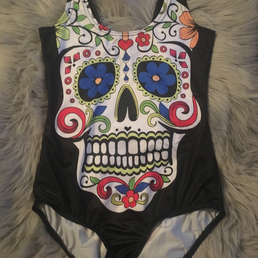 New Day of The Dead Halloween Costume Bodysuit