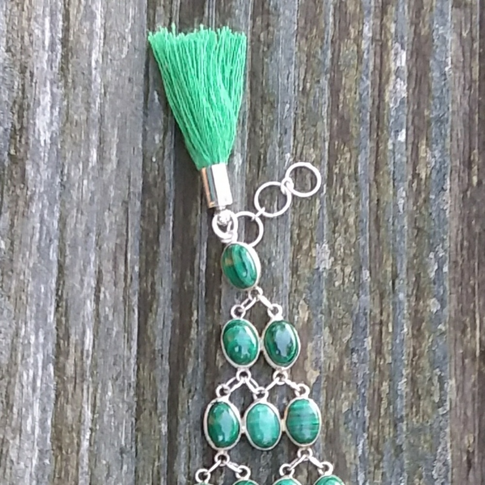 Nice Multi Malachite Green Gemstone Bracelet - image 4