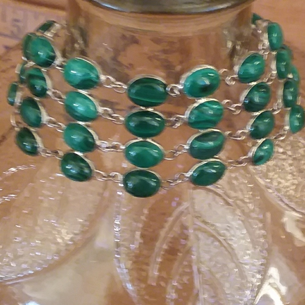 Nice Multi Malachite Green Gemstone Bracelet - image 6