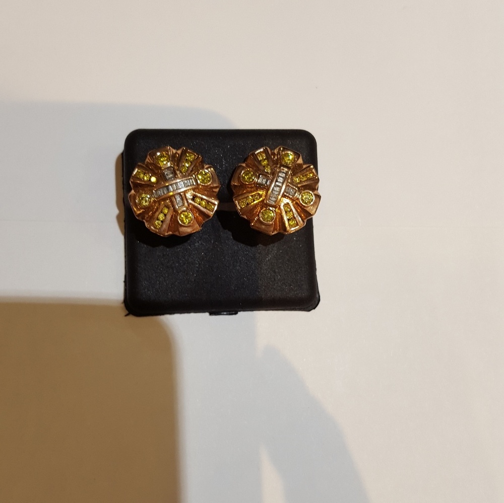 14K Rose gold diamond earrings