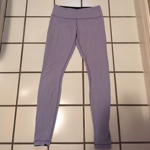 Lululemon reversible black and purple leggings.