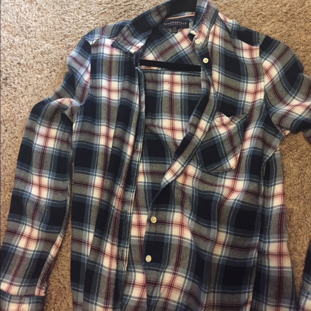 Button up plaid long sleeve