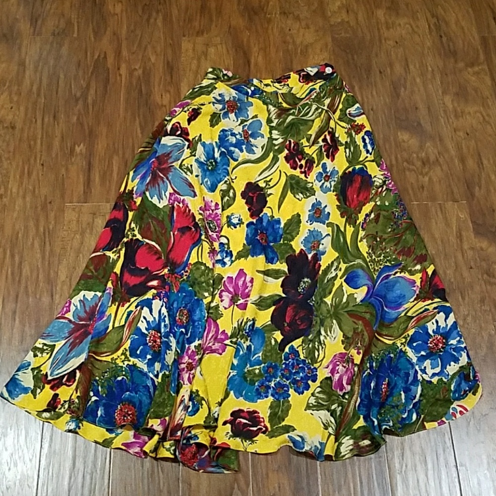 Size 8 Ralph Lauren Silk Maxi skirt vintage