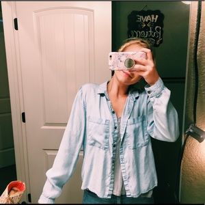 Jean shirt button up! 💫